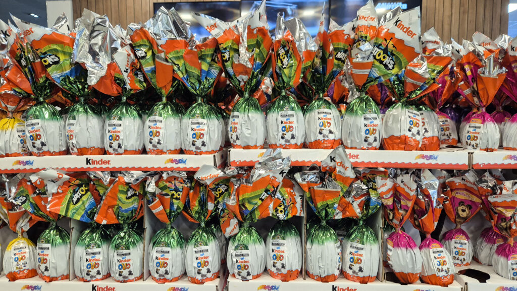 Des paquets de chocolat Kinder